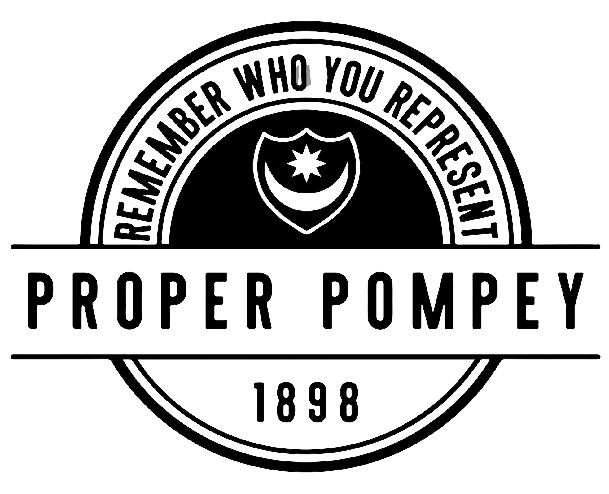Proper Pompey, clothing, t-shirt, hoodie, gifts, car sticker, vehicle decals, Portsmouth