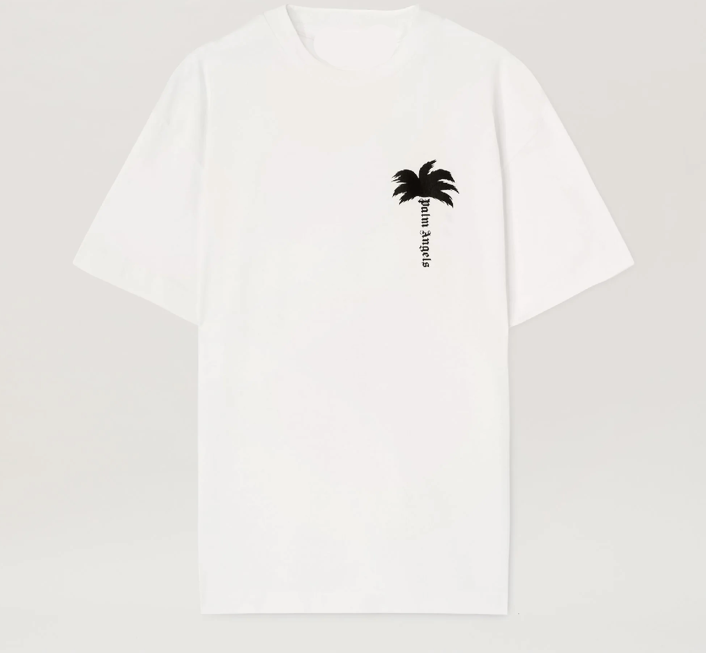 Designer inspired white cotton unisex t_shirt with palm tree chest logo