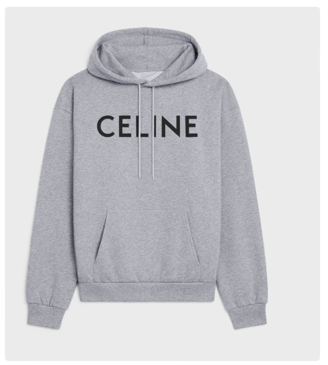 Designer inspired unsex grey cotton hoodie