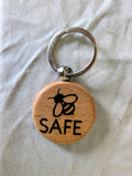 Bee Safe Wood Keyring – Handmade by Proper Pompey